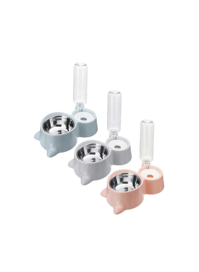 Misu Pet Store Two Function Container for pet Food and Water one Side Holds Dry bits Other Side Stores Drink Flat Tray Part fits Ground and Bottle top Serves During sit Travel Meal Blue - Image 5